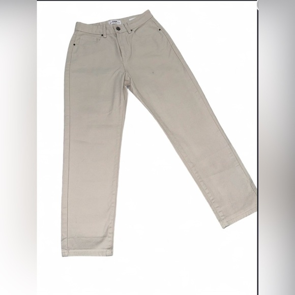 Cotton On Denim - Cotton On Mom Jeans Beige High Rise Straight Leg Size 6 Women